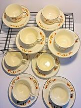 SUPERIOR HALL QUALITY DINNERWARE 8 PIECE CUPS & SAUCERS image 2