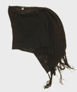 Vintage American Attitudes Shawl Womens Black Fringe Asymmetrical Topper... - £14.64 GBP