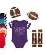 LSU  Tigers Watching With Daddy Onesie Set - £17.36 GBP+