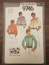Vintage Simplicity 9746 Teen Western Shirt Sewing Pattern Size 18 &amp; 20 Uncut - £7.02 GBP