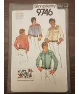 Vintage Simplicity 9746 Teen WESTERN SHIRT Sewing Pattern Size 18 &amp; 20 U... - £7.02 GBP