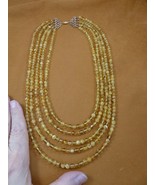 pb-440 Golden + Yellow Amber Poland gemstone beaded 5 strand 26&quot; long NE... - £103.69 GBP
