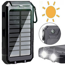 2022 Super 10000Mah Usb Portable Charger Solar Power Bank For Cell Phone - £22.67 GBP