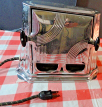 Vintage Art Deco Son Chief Series 680 Chrome 2 Slice Electric Toaster - £20.36 GBP