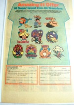 1976 Color Ad 10 Super Great Iron-On Transfers From Super Values, New Yo... - £6.38 GBP