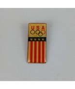 Vintage USA Olympics With Flag &amp; Olympic Rings Lapel Hat Pin - €5,51 EUR