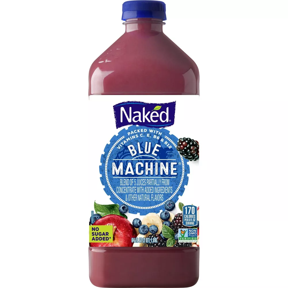 4 Bottles 64 fl oz/bottle Naked Blue Machine Boosted Juice Smoothie - £77.19 GBP