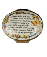 Halcyon Days Enamel Trinket Box Monday&#39;s Child is Fair of Face Poem Floral - £91.71 GBP