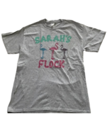 Sarah&#39;s Flock T-Shirt Medium M Flamingo Birds School Teacher Mom Childre... - £11.69 GBP