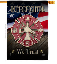 Firefighter We trust - Impressions Decorative House Flag H137294-BO - £32.00 GBP