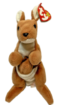 TY Beanie Baby Plush Vintage 1996 Kangaroo Pouch Mama and Baby Brown Ret... - $11.59