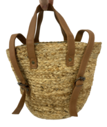 XIX Palms Woven Jute  Backpack Purse - $298.34 MXN