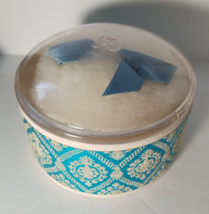 Vintage Revlon Aquamarine Bath Powder with Puff 6 oz Round Box Mid Centu... - $15.39