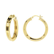 Double Hoop Earrings 14K Yellow Gold - £319.94 GBP
