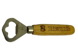 Vintage Authentic Germany Beck&#39;s Bier Beer Bottle Opener Wooden Handle - £9.50 GBP