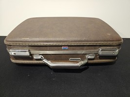 American Tourister Escort Briefcase Hard Shell Brown Vintage Suitcase 19&quot; x 13&quot; - £22.82 GBP