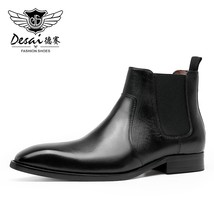 Men Boots Genuine Leather Luxry Chelsea Boot Green Color Design Casual Fashion W - £132.02 GBP