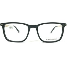 Alberto Romani AR9002 MT BK Eyeglasses Frames Black Gold Square 55-18-145 - £37.06 GBP