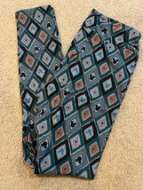 LuLaRoe OS Leggings Disney Mickey Minnie Mouse Stripes Aztec Triangle HTF Blue - £14.57 GBP