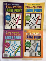 Lot of 4 Kappa All Number Fill-It-ins LARGE PRINT Puzzle Books 2020 2022... - £15.94 GBP