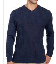 NWT Alan Flusser Men’s Sweater L Navy Blue 100% Acrylic Pullover - $29.99