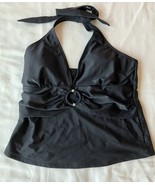 Women&#39;s Vintage Bathing Suit Halter Top Black Size Medium - $40.50