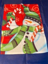 Garden House Flag Snowman Candy Cane 12&quot; x 18&quot; Indoor Outdoor Double Sided - $8.59
