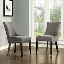 Marquis Dining Side Chair Fabric Set of 2 Granite EEI-2746-GRA-SET - £288.63 GBP