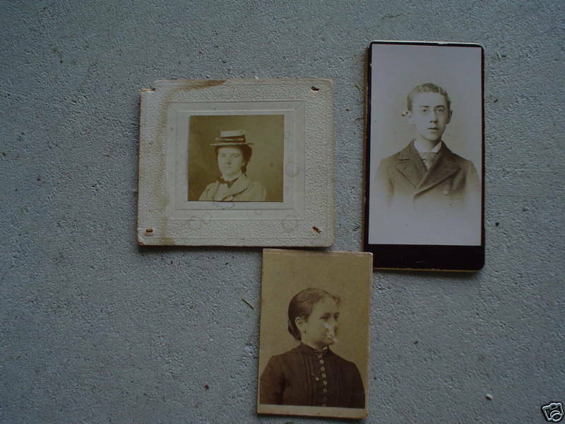 Vintage Lot of 3 Late 1800s Family Photographs - $18.81