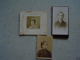Vintage Lot of 3 Late 1800s Family Photographs - £14.71 GBP