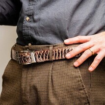 Alessio Men's Belt Genuine Ostirch Leg Quill Orix image 6