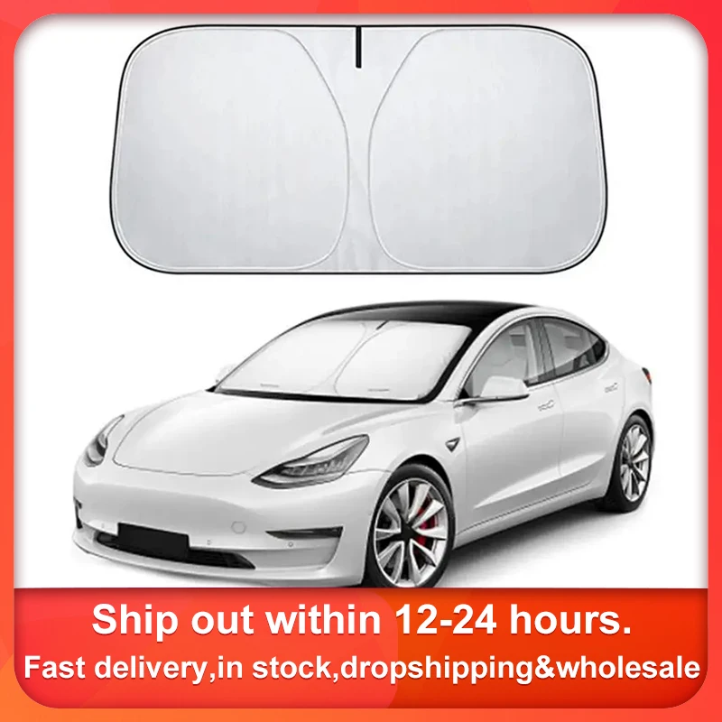 For Tesla Model 3 Y Sunshade Accessories Car Windshield Sun Shade Covers Visors - £11.19 GBP+