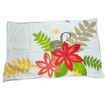 Standard Pillow Sham With Jungle Monkey and Floral Print 100% Cotton - £3.82 GBP