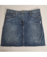 J Crew Skirt Womens 2 Denim Jean A-line Short Cut Off Bottoms Blue Zipper - £15.72 GBP