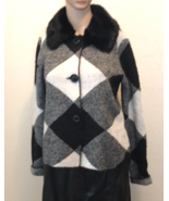 Cynthia Rowley Cardigan Sweater Size S Button On Faux Fur Collar - £21.43 GBP