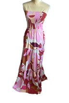 Abel the Label Anthropologie Violet  Maxi Dress S Smocking Strapless New Pink - £58.97 GBP