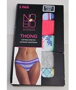 No Boundaries Women&#39;s Thong Underwear Size XXL (21) 5-Pair Cotton Stretch - $185.31 MXN