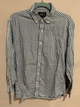 Nat Nast Plaid Button Down Shirt-Blue L/S Cotton RET$165 Euc Medium - £9.66 GBP