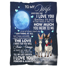 Funny Donkey Couple In Love Fleece Blanket Christmas Gift For Wife From Husband - £45.96 GBP+