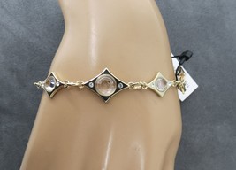 Bezel Set Swarovski Crystal Bracelet WHBM White House Black Market Adjustable - £7.85 GBP