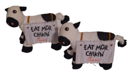 Pair of Chick-Fil-A Cow Plush Doll Toy Eat Mor Chikin 4&quot; Lot Of 2 - £7.61 GBP