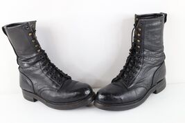 Vtg 70s 80s USGI Military Mens 8.5 W Leather Combat Boots Black USA Stee... - $118.75