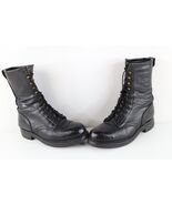 Vtg 70s 80s USGI Military Mens 8.5 W Leather Combat Boots Black USA Stee... - $2,190.59 MXN