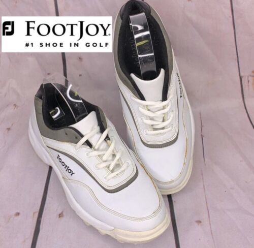 FJ FootJoy Men's Golf Shoes White Black Size 8 #45377 Soft Cleats - $17.82