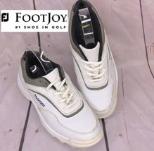 FJ FootJoy Men's Golf Shoes White Black Size 8 #45377 Soft Cleats - £14.21 GBP