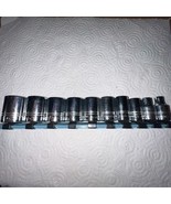 NOS Vintage  Williams 3/8&quot; DR , 6PT , SAE Shallow Sockets Lot of 10 USA - €47,12 EUR