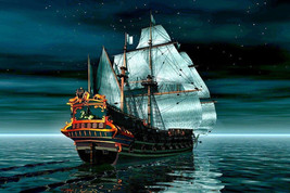 Giclee Oil Painting Wall modern Pirate ShipHD - £7.56 GBP+