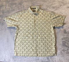 Geoffrey Beene Vintage Men&#39;s Large  100% Silk Casual Button Down Shirt - $15.79
