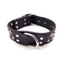 Rouge Garments Black Leather Studded Collar with Free Shipping - $100.98