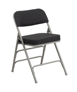 HERCULES Series Premium Curved Triple Braced Folding Chair Black Fabric - $1,829.79 MXN
